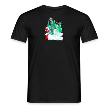 Xmas Christmas Tree Design - Festive Gift Idea - Men's T-Shirt - black - Front - AI Model Male 178 light (178cm)