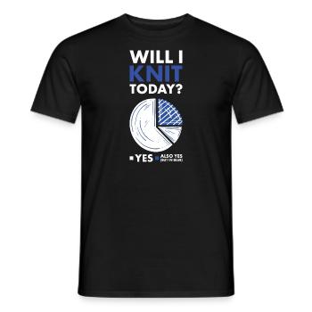 Knitter Will I Knit Today - Men's T-Shirt - black - Front - AI Model Male 178 light (178cm)