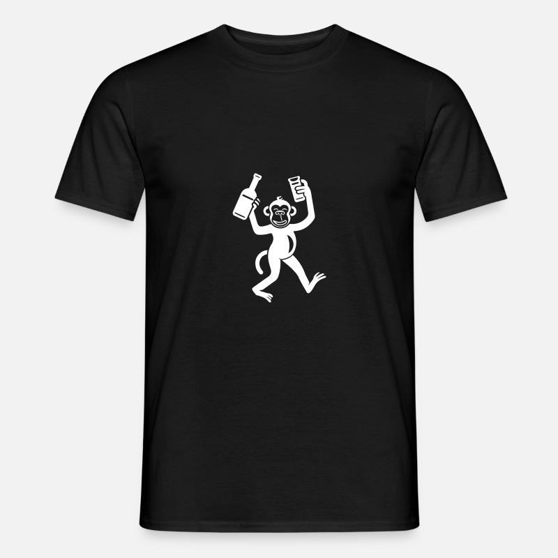 Affe Bier Lustig Junggesellenabschied - Männer T-Shirt - Schwarz