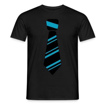 Krawatte Blau - Männer T-Shirt - Schwarz - Vorne - AI Model Male 178 light (178cm)