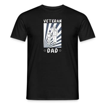 Veteran Dad Dad Father Father's Day Military Soldier - Men's T-Shirt - black - Front - AI Model Male 178 light (178cm)