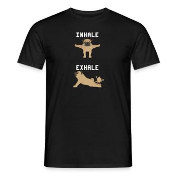 Inspirer, Expirer - Carlin, Yoga, Exercice, Sports canins - T-shirt homme - noir - Devant - AI Model Male 178 light (178cm)