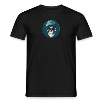 Schädel mit Sonnenbrille, Totenkopf, Skelett - Männer T-Shirt - Schwarz - Vorne - AI Model Male 178 light (178cm)