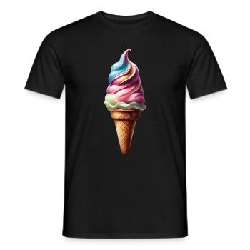 Leckere bunte Eiswaffel - Männer T-Shirt - Schwarz - Vorne - AI Model Male 178 light (178cm)