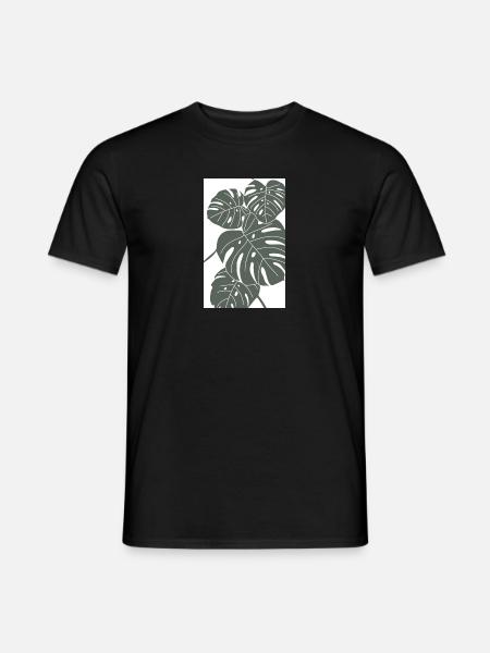 Monstera digital Art vert/blanc - T-shirt homme - noir