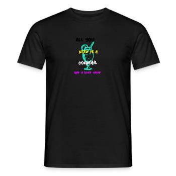 Colorful Cocktail Party humorous gift T-shirt - Men's T-Shirt - black - Front - AI Model Male 178 light (178cm)
