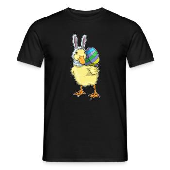 Oreilles de lapin de Pâques canard - T-shirt homme - noir - Devant - AI Model Male 178 light (178cm)