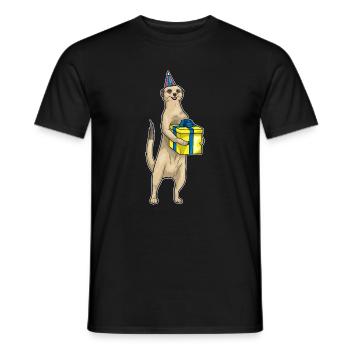 Erdmännchen Geburtstag Partyhut - Männer T-Shirt - Schwarz - Vorne - AI Model Male 178 light (178cm)