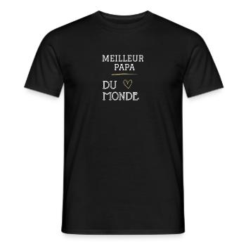 Meilleur papa du monde - T-shirt homme - noir - Devant - AI Model Male 178 light (178cm)