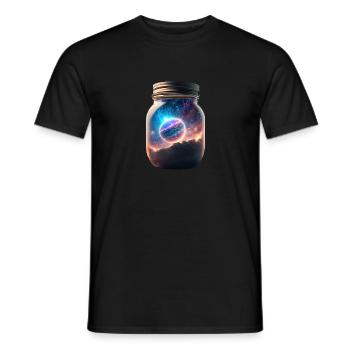 Universe in a glass - Men's T-Shirt - black - Front - AI Model Male 178 light (178cm)