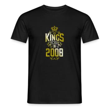kings are born 2008 - Men's T-Shirt - black - Front - AI Model Male 178 light (178cm)