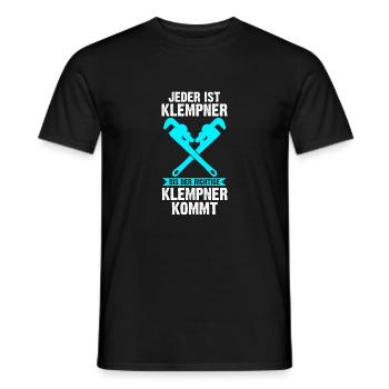 Klempner Beruf Heizungsbauer Geschenk - Männer T-Shirt - Schwarz - Vorne - AI Model Male 178 light (178cm)