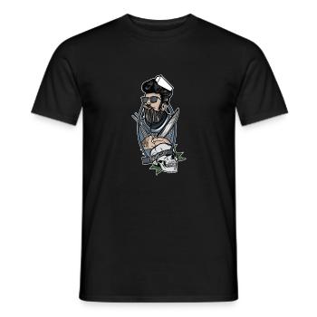Boucher // Oldschool // Illustration - T-shirt homme - noir - Devant - AI Model Male 178 light (178cm)