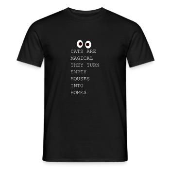 Cadeaux Funny Cat Dictons pour les amoureux des chats - T-shirt homme - noir - Devant - AI Model Male 178 light (178cm)