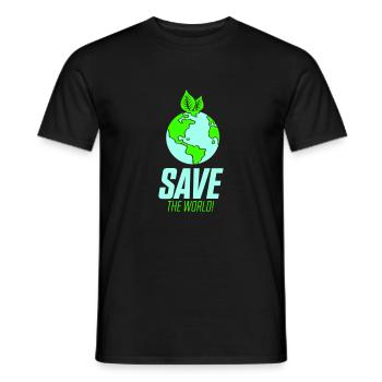 save the world - Men's T-Shirt - black - Front - AI Model Male 178 light (178cm)