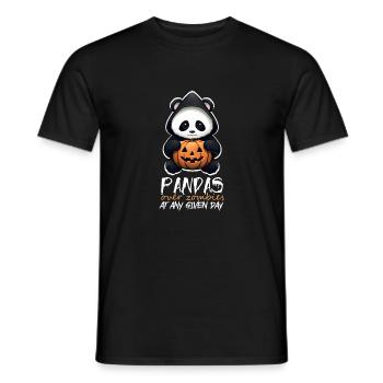 Amüsantes sarkastisches Halloween-Panda-Zitat - Männer T-Shirt - Schwarz - Vorne - AI Model Male 178 light (178cm)