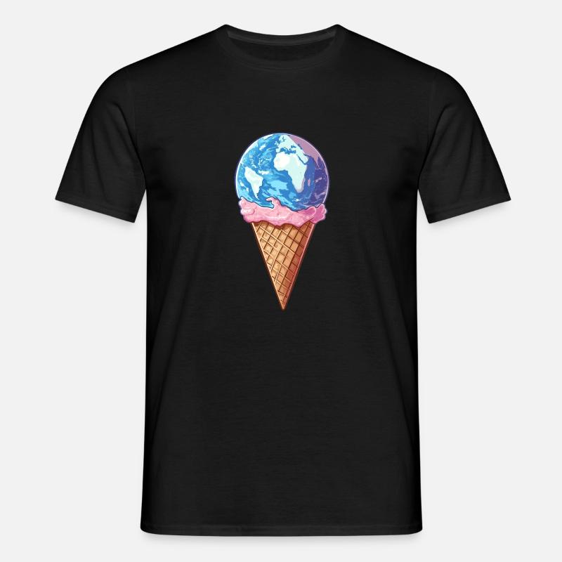 Eis-Planet Erde - Männer T-Shirt - Schwarz