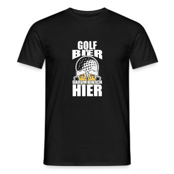Funny saying: Golf beer, that's why I'm here - Men's T-Shirt - black - Front - AI Model Male 178 light (178cm)