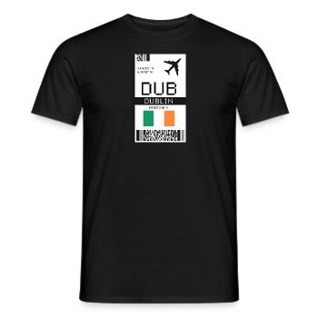 Carte d’embarquement à Dublin, Irlande - Billet DUB - T-shirt homme - noir - Devant - AI Model Male 178 light (178cm)
