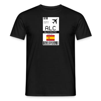 Carte d’embarquement à Alicante, Espagne - Billet ALC - T-shirt homme - noir - Devant - AI Model Male 178 light (178cm)