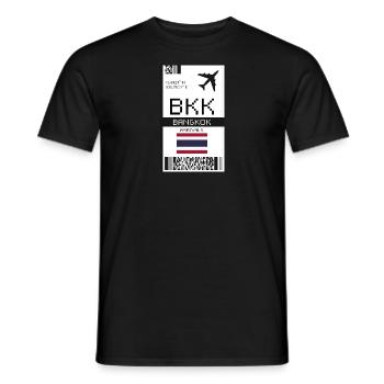 Carte d’embarquement pour Bangkok, Thaïlande - Billet BKK - T-shirt homme - noir - Devant - AI Model Male 178 light (178cm)