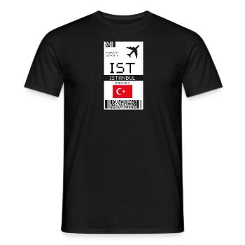 Bordkarte für Istanbul, Türkei - IST-Flugticket - Männer T-Shirt - Schwarz - Vorne - AI Model Male 178 light (178cm)