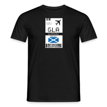 Glasgow, Scotland Boarding Pass - GLA Airport - Men's T-Shirt - black - Front - AI Model Male 178 light (178cm)