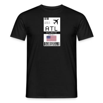 Bordkarte für Atlanta, Georgia - ATL Flughafen USA - Männer T-Shirt - Schwarz - Vorne - AI Model Male 178 light (178cm)