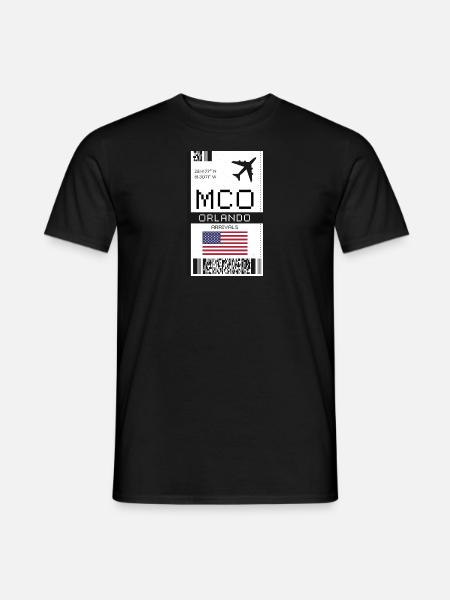 Bordkarte für Orlando, Florida - Flughafen MCO - Männer T-Shirt - Schwarz
