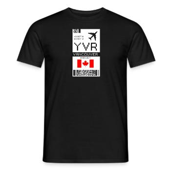 Carte d’embarquement à Vancouver, Canada - Aéroport YVR - T-shirt homme - noir - Devant - AI Model Male 178 light (178cm)