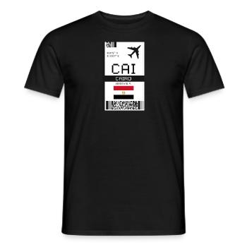 Carte d’embarquement au Caire, Égypte - Billet d’aéroport CAI - T-shirt homme - noir - Devant - AI Model Male 178 light (178cm)