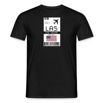 Bordkarte für Las Vegas, Nevada - Flughafen LAS - Männer T-Shirt - Schwarz - Vorne - AI Model Male 178 light (178cm)