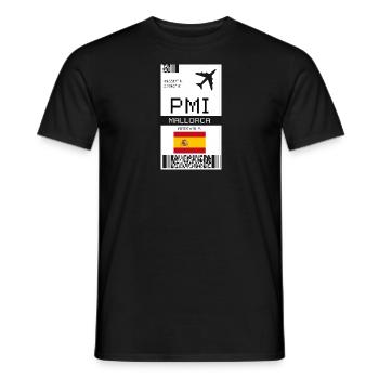 Carte d’embarquement à Majorque, Espagne - Billet d’aéroport PMI - T-shirt homme - noir - Devant - AI Model Male 178 light (178cm)