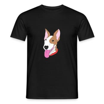 Bull terrier - T-shirt homme - noir - Devant - AI Model Male 178 light (178cm)