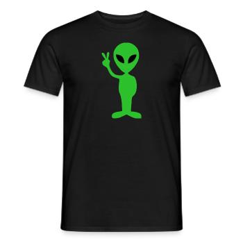 Alien Peace - Men's T-Shirt - black - Front - AI Model Male 178 light (178cm)