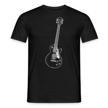 Guitare - Musique - Les Paul - T-shirt homme - noir - Devant - AI Model Male 178 light (178cm)