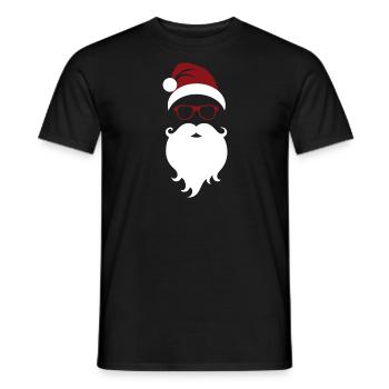 Père Noël cool avec chapeau lunettes de soleil barbe - T-shirt homme - noir - Devant - AI Model Male 178 light (178cm)
