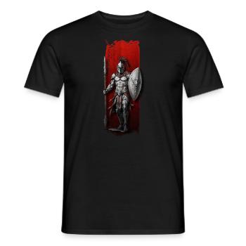 Spartan Warrior with Spear and Shield - Men's T-Shirt - black - Front - AI Model Male 178 light (178cm)