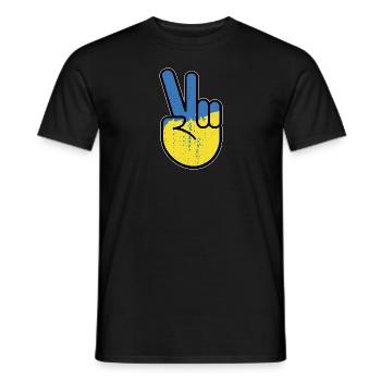 Paix et solidarité avec l’Ukraine - T-shirt homme - noir - Devant - AI Model Male 178 light (178cm)