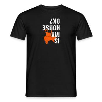 Pferde Horses Pony Stallion Vintage Reiter Spruch - Männer T-Shirt - Schwarz - Vorne - AI Model Male 178 light (178cm)