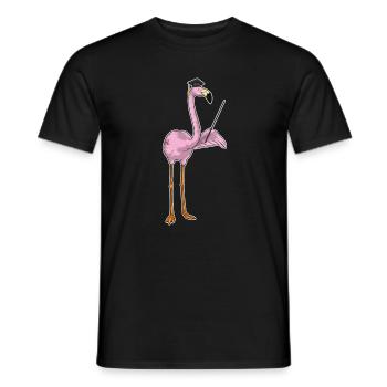 Flamingo Teacher Pointing Stick School - Men's T-Shirt - black - Front - AI Model Male 178 light (178cm)