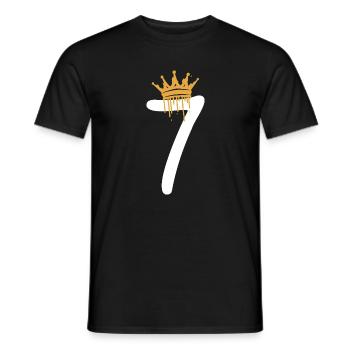 7 - Men's T-Shirt - black - Front - AI Model Male 178 light (178cm)