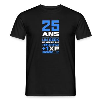 25 Ans Humour Geek 25 Ans Anniversaire Gamer - T-shirt homme - noir - Devant - AI Model Male 178 light (178cm)