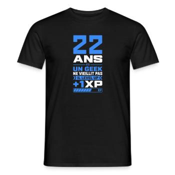 22 Ans Humour Geek 22 Ans Anniversaire Gamer - T-shirt homme - noir - Devant - AI Model Male 178 light (178cm)