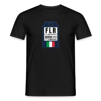 Carte d’embarquement Florence - Airport Ticket FLR - T-shirt homme - noir - Devant - AI Model Male 178 light (178cm)