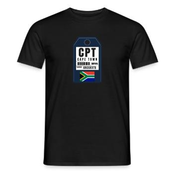 Kapstadt Bordkarte - Flughafenticket CPT - Männer T-Shirt - Schwarz - Vorne - AI Model Male 178 light (178cm)