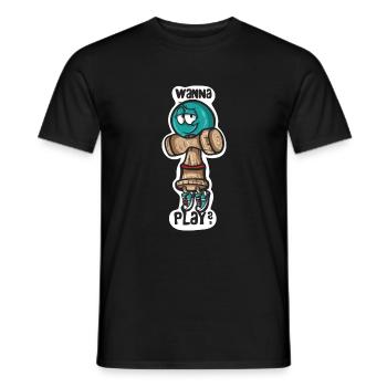 Do you want to play? - Men's T-Shirt - black - Front - AI Model Male 178 light (178cm)