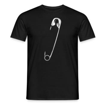 safety pin - Men's T-Shirt - black - Front - AI Model Male 178 light (178cm)