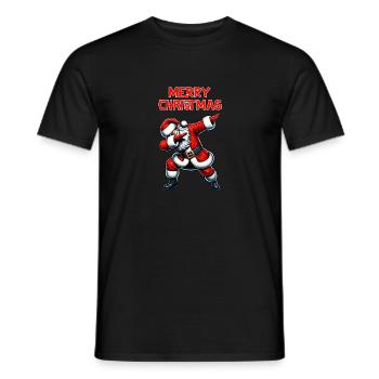 Fröhliche Weihnachten: Tanzender Santa Claus - Männer T-Shirt - Schwarz - Vorne - AI Model Male 178 light (178cm)