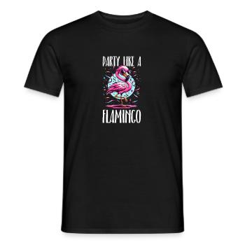 Kölle Alaaf Faire la fête comme un flamant rose - T-shirt homme - noir - Devant - AI Model Male 178 light (178cm)